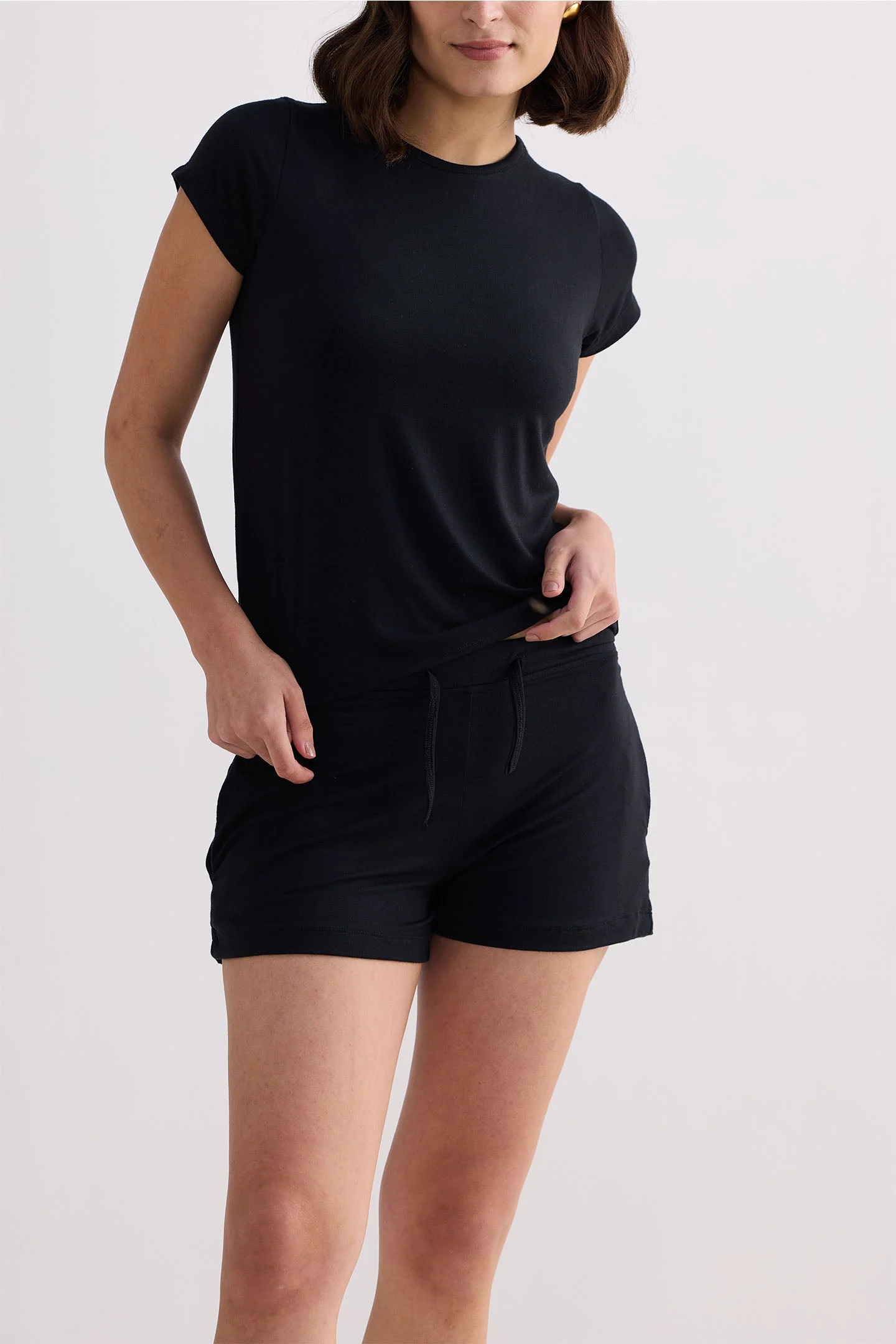Essential Knit Shorts in Black - Image 16