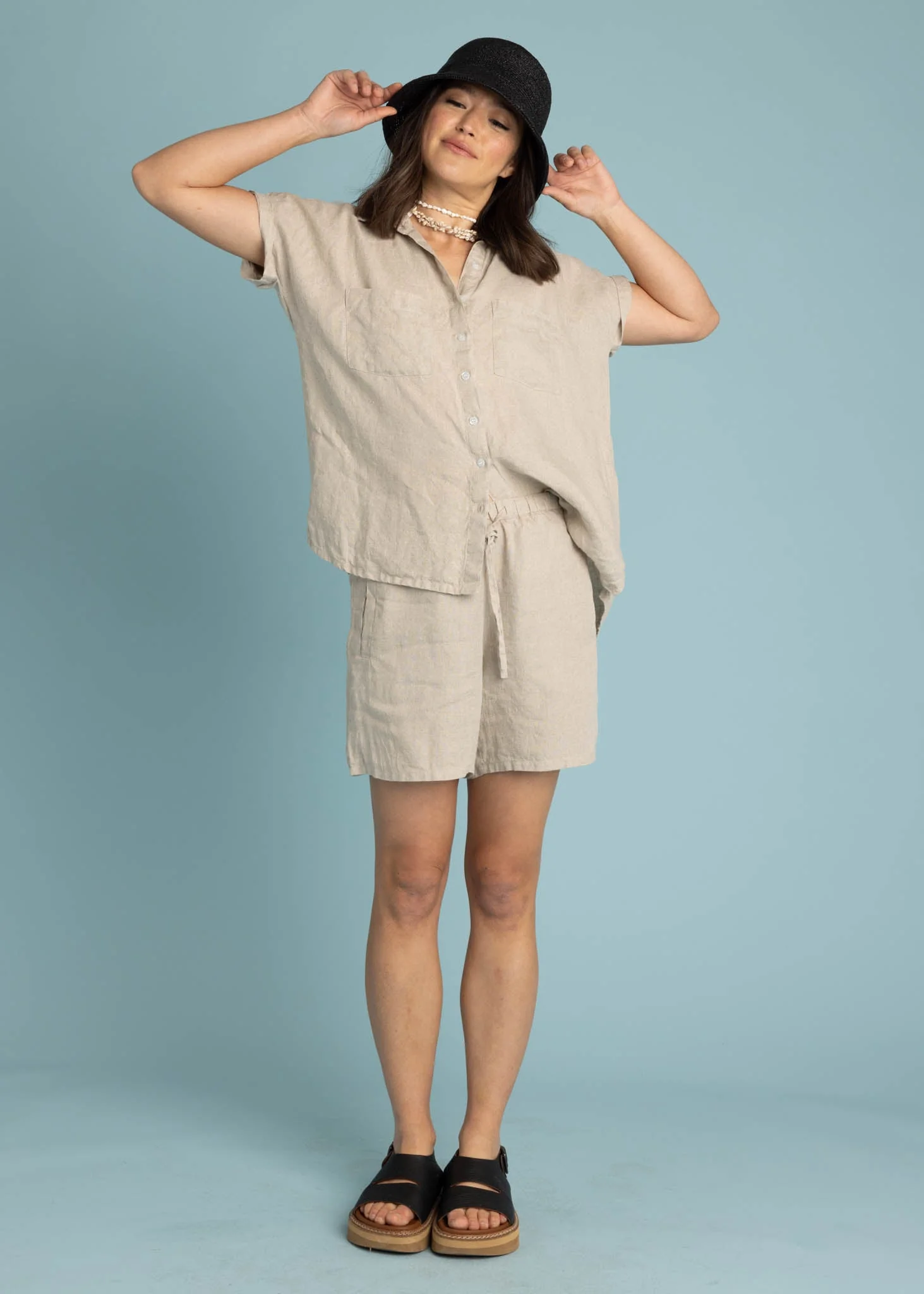 Good Boyfriend Linen Short Sleeve Shirt - Natural Flax
