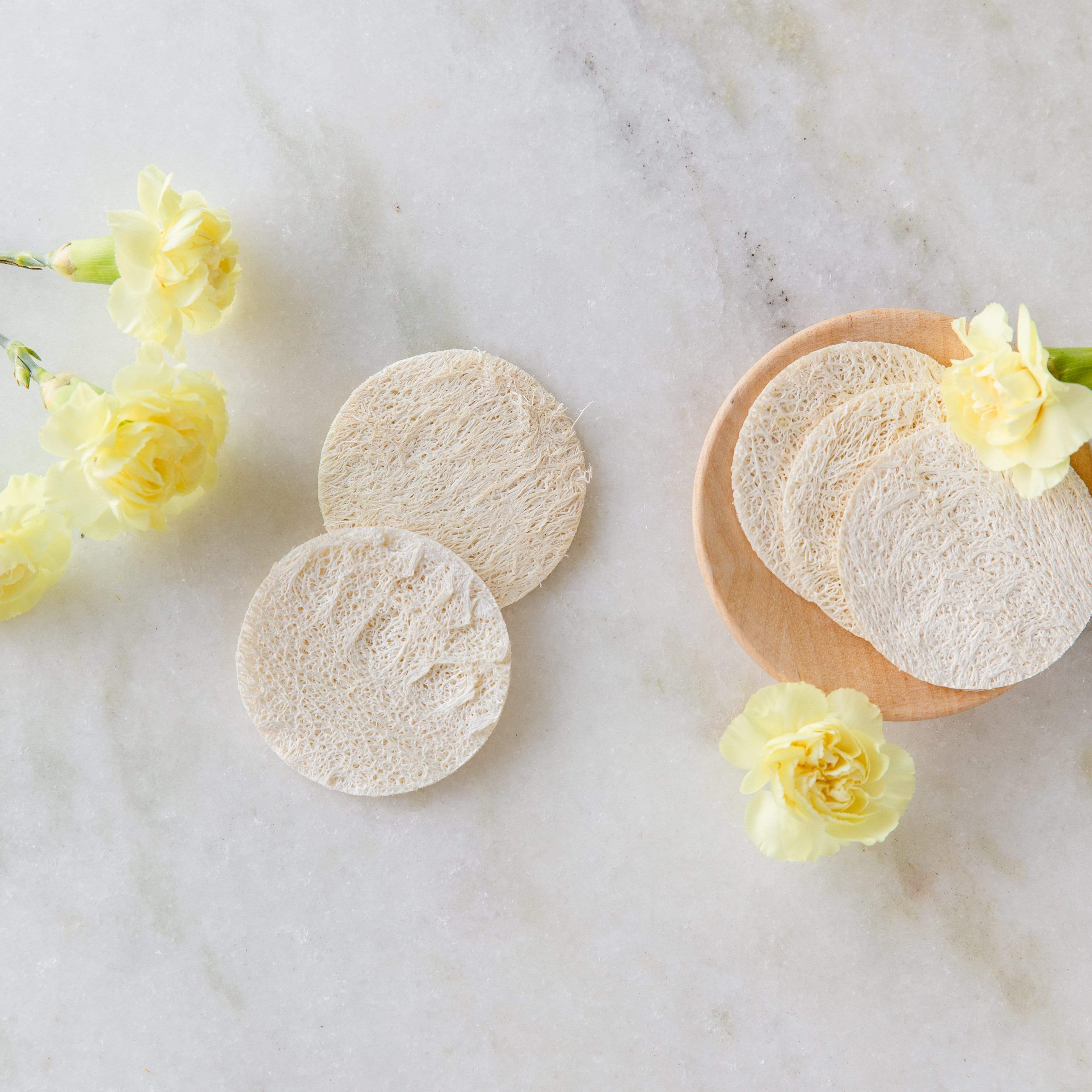 Loofah Facial Disc Pack- Exfoliating Loofah Sponge, Round Loofah Disc