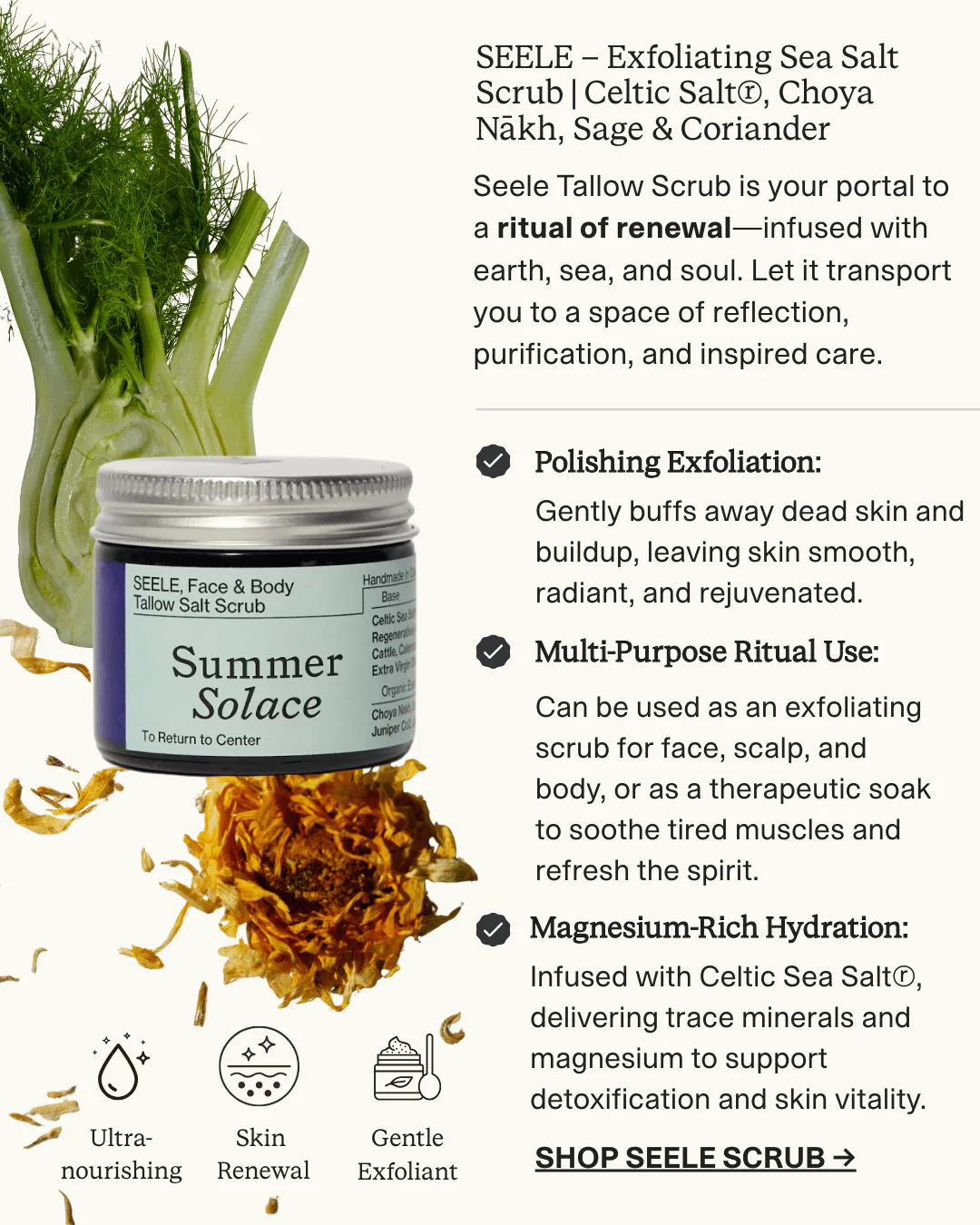 SEELE – Ritual Sea Salt Scrub | Celtic Salt®, Choya Nākh, Sage & Coriander - Image 5
