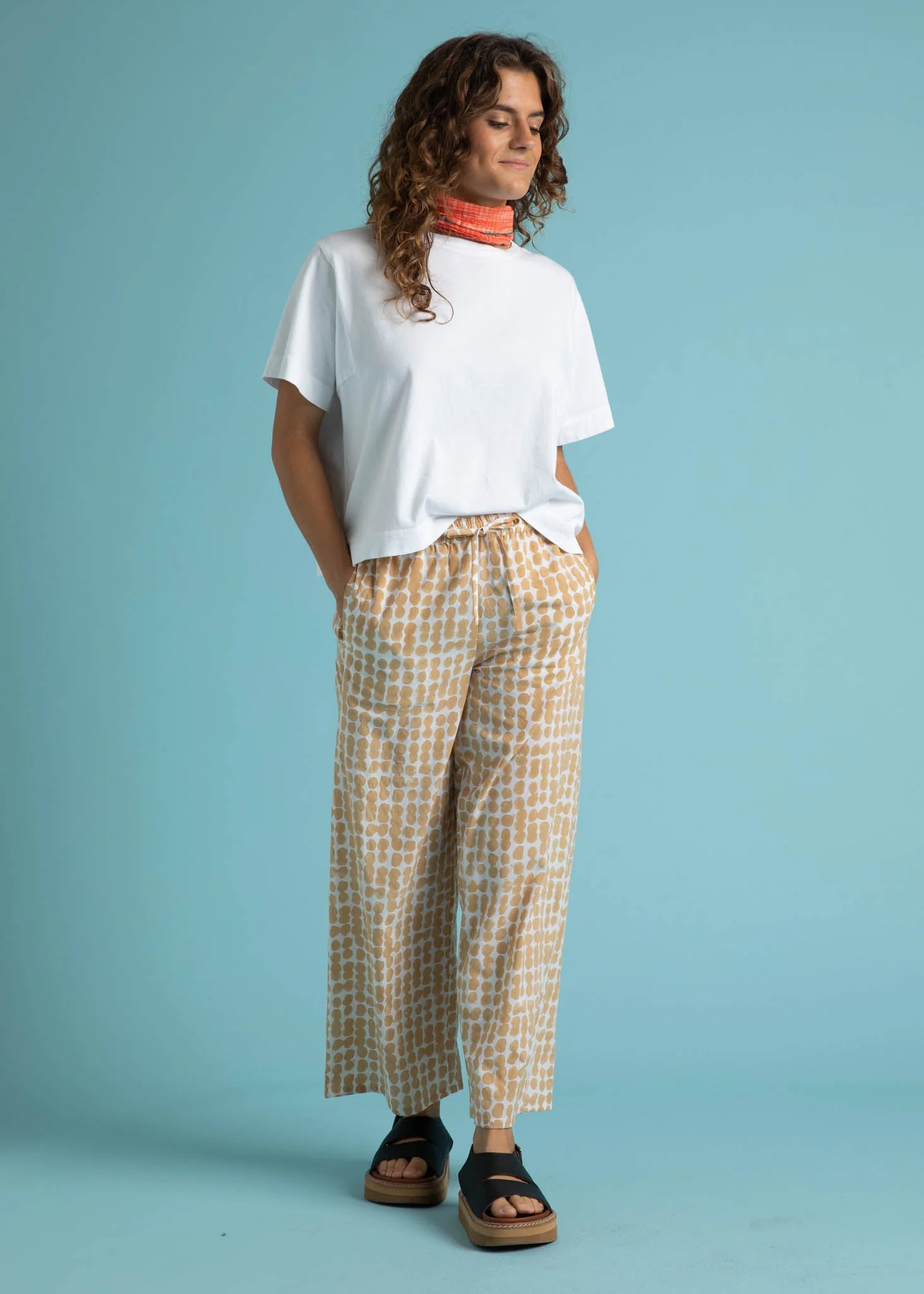 Shore Pant - Messy Dots Baked Clay