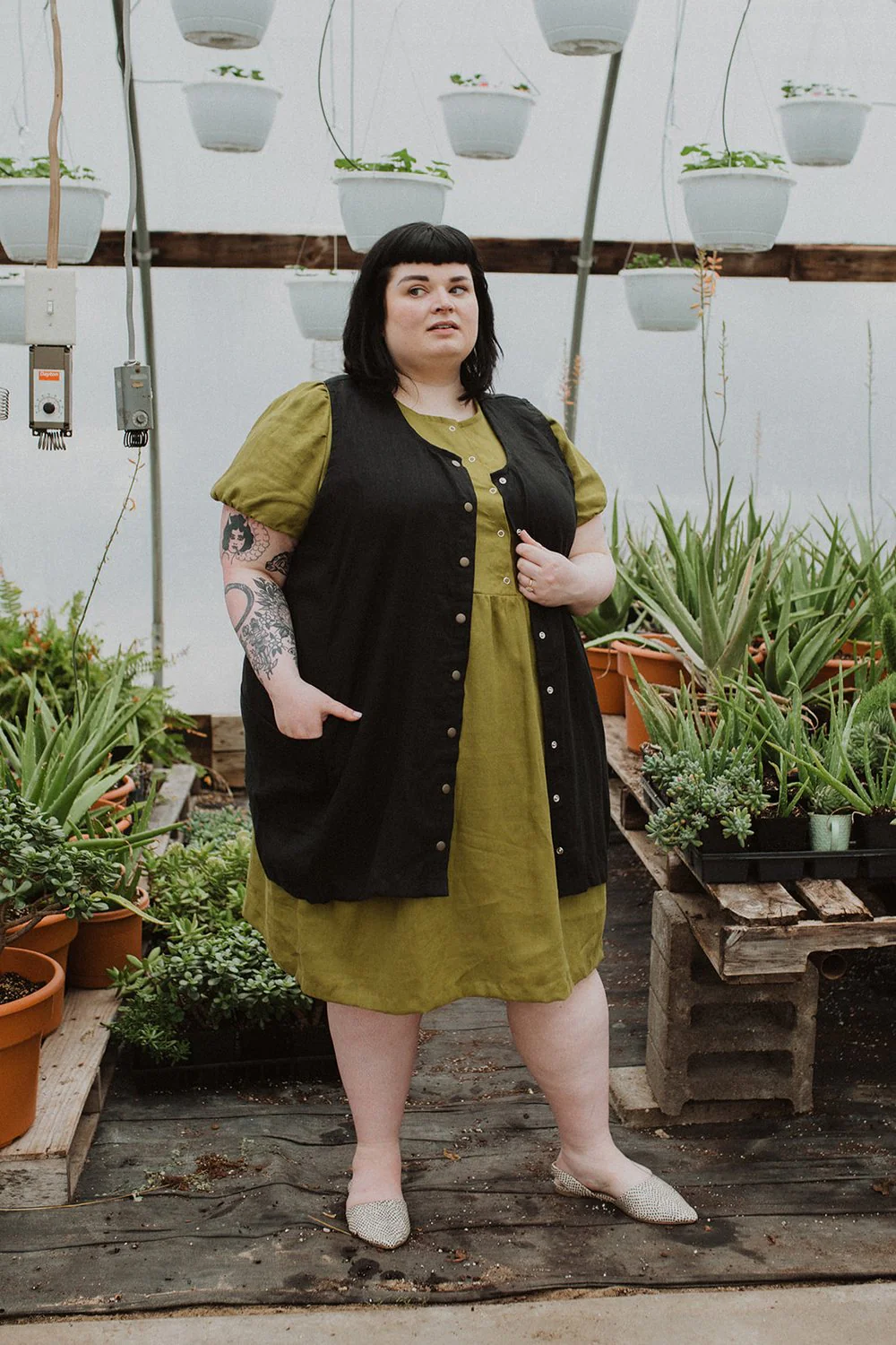Snap Smock in Black